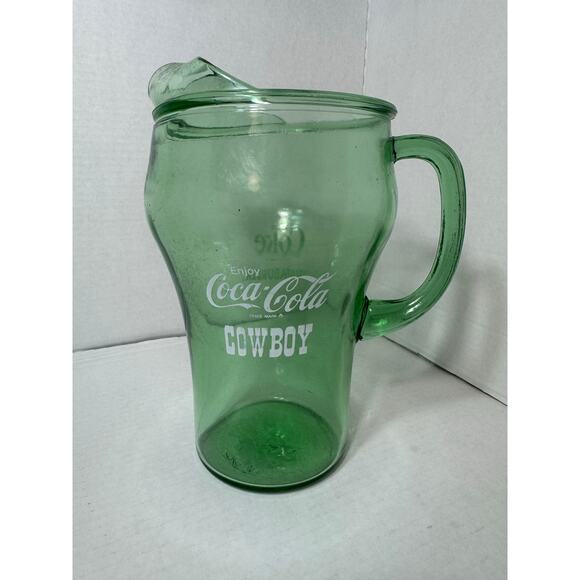 Coca-Cola Green glass pitcher Wahataburger - Picture 4 of 12